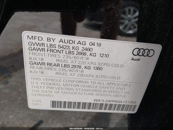 2016 AUDI Q5 2.0T PREMIUM