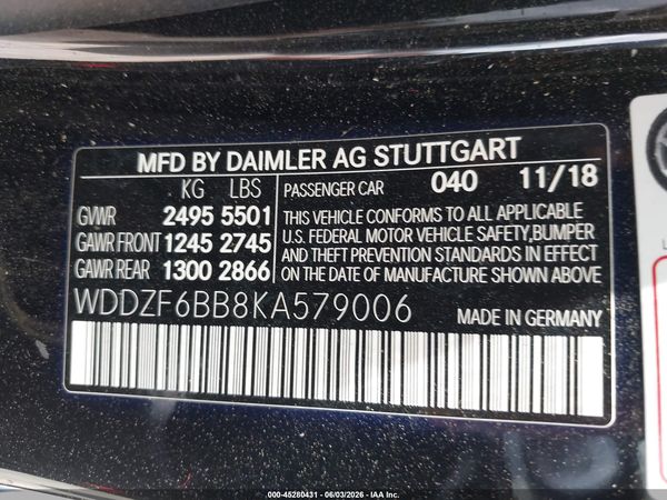 2019 MERCEDES-BENZ AMG E 53 4MATIC
