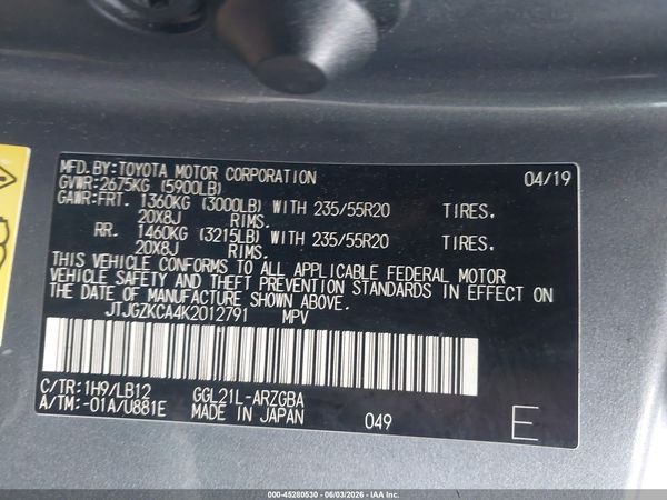 2019 LEXUS RX 350L PREMIUM