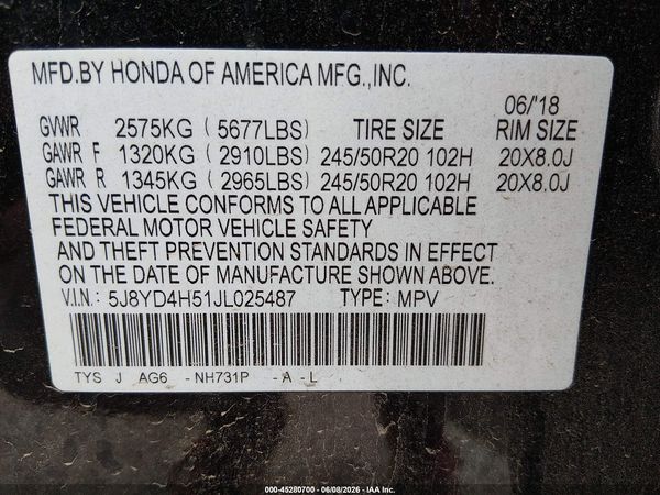 2018 ACURA MDX
