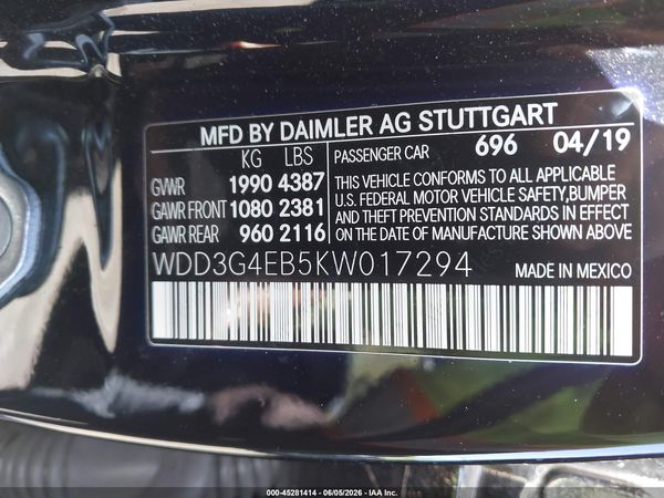 2019 MERCEDES-BENZ A 220 A220