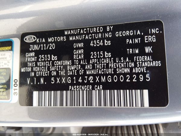 2021 KIA K5 LXS
