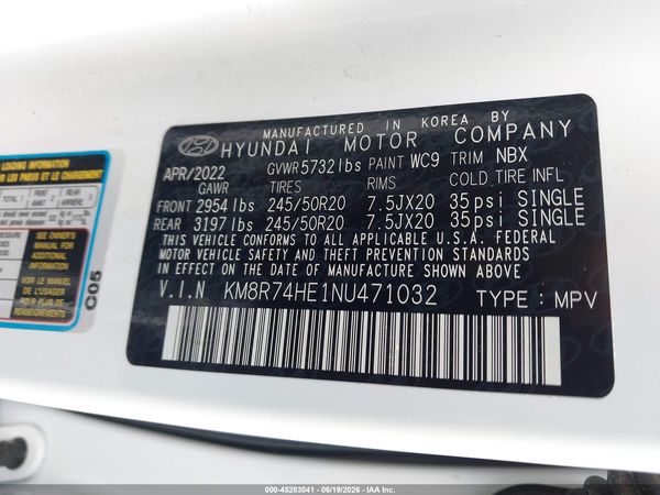 2022 HYUNDAI PALISADE CALLIGRAPHY