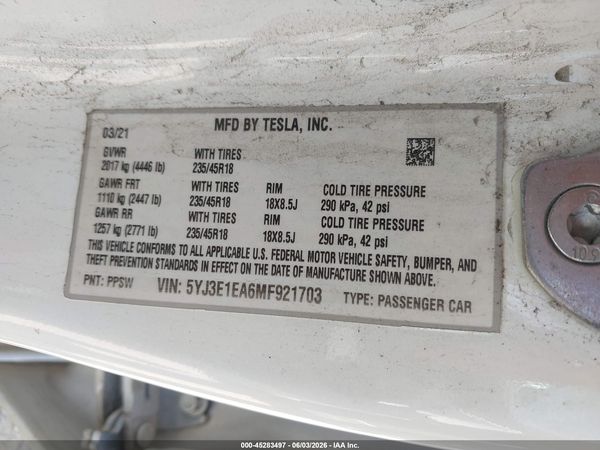 2021 TESLA MODEL 3