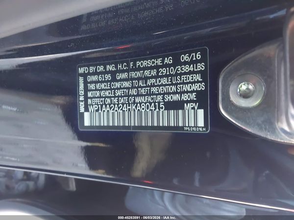 2017 PORSCHE CAYENNE PLATINUM EDITION