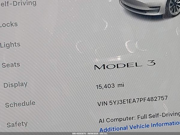 2023 TESLA MODEL 3 REAR-WHEEL DRIVE