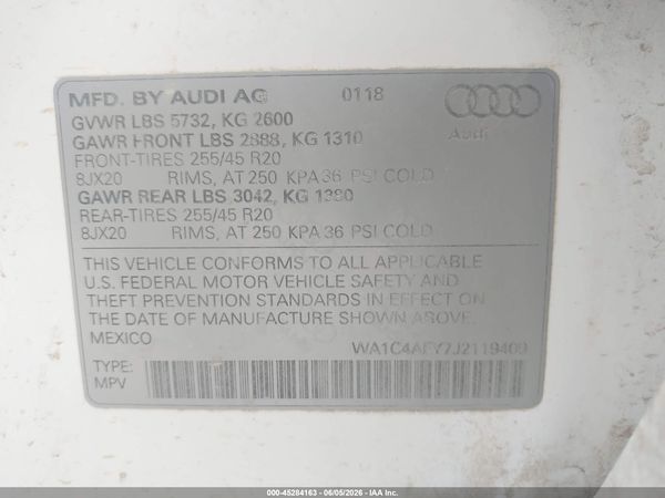 2018 AUDI SQ5 3.0T PREMIUM PLUS