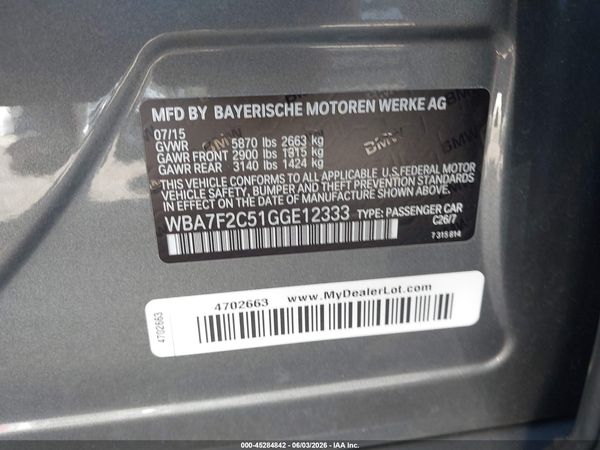 2016 BMW 750I XDRIVE