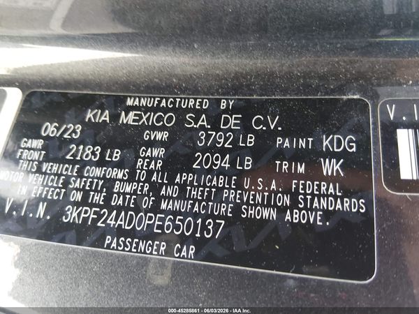 2023 KIA FORTE LXS
