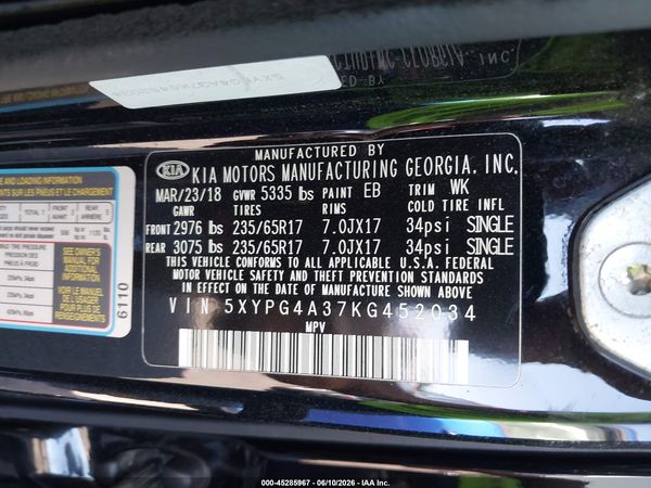 2019 KIA SORENTO 2.4L LX