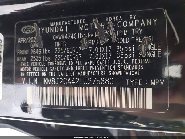 2020 HYUNDAI TUCSON SE