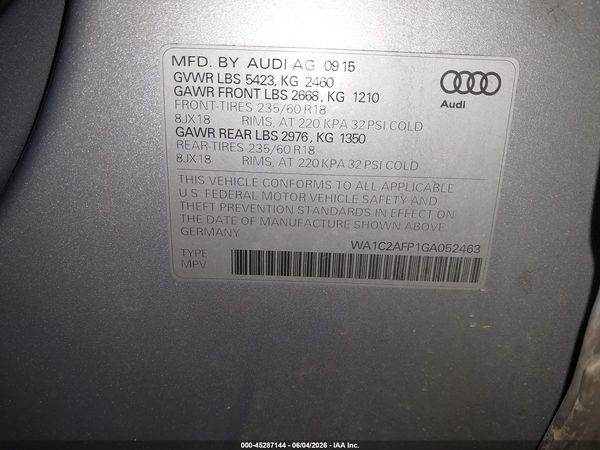 2016 AUDI Q5 2.0T PREMIUM — I9