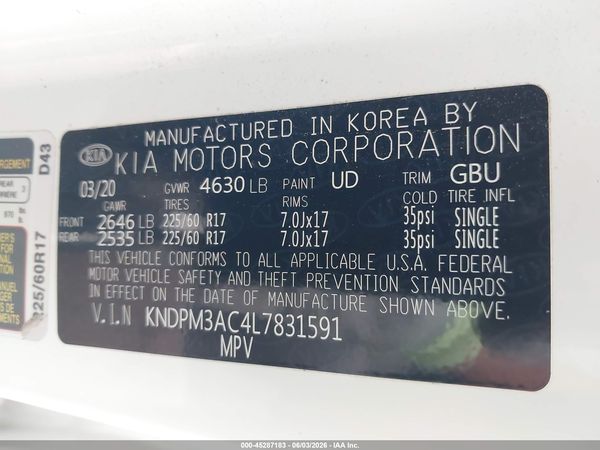 2020 KIA SPORTAGE LX
