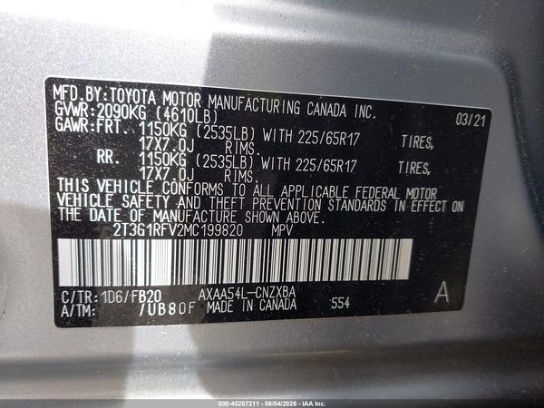 2021 TOYOTA RAV4 LE