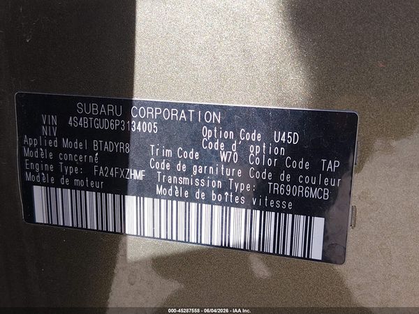 2023 SUBARU OUTBACK WILDERNESS