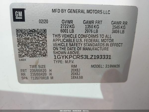 2020 CADILLAC XT6 FWD PREMIUM LUXURY