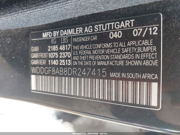2013 MERCEDES-BENZ C 300 C300