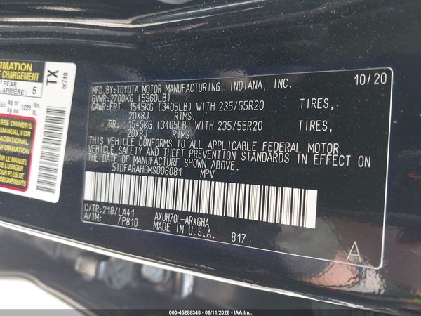 2021 TOYOTA HIGHLANDER HYBRID PLATINUM