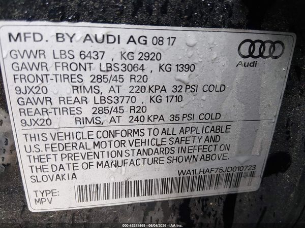 2018 AUDI Q7 2.0T PREMIUM