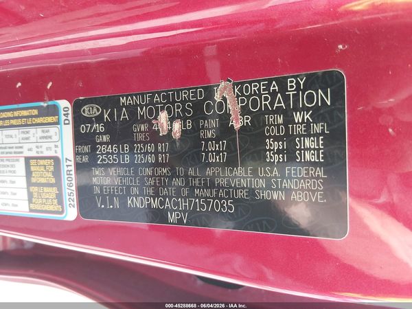 2017 KIA SPORTAGE LX