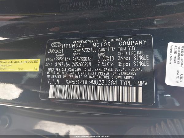 2021 HYUNDAI PALISADE SE