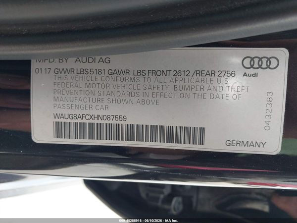 2017 AUDI A6 PREMIUM PLUS
