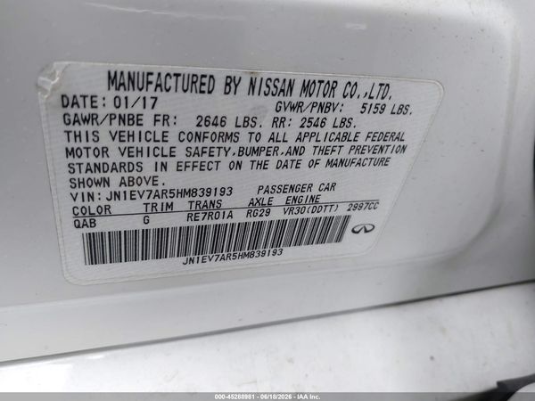 2017 INFINITI Q50 3.0T SIGNATURE EDITION