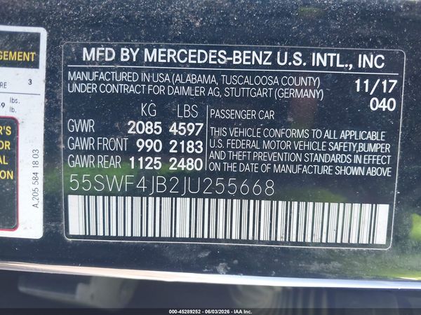 2018 MERCEDES-BENZ C 300 C300