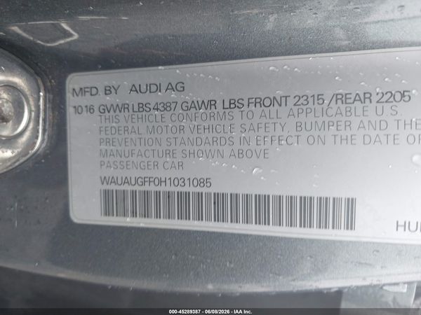 2017 AUDI A3 2.0T PREMIUM
