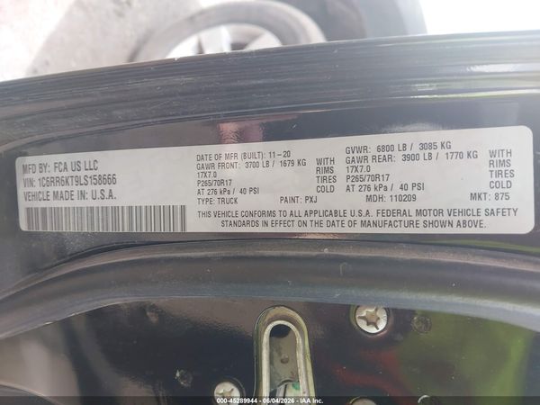 2020 RAM 1500 CLASSIC TRADESMAN  4X2 5'7 BOX