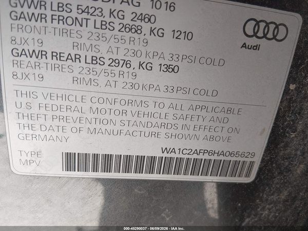 2017 AUDI Q5 2.0T PREMIUM