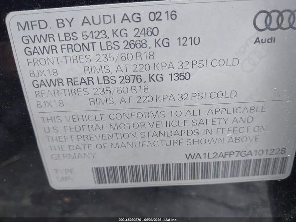 2016 AUDI Q5 2.0T PREMIUM
