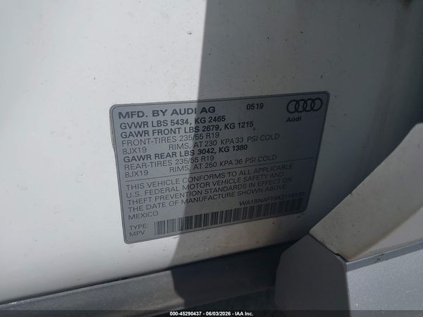 2019 AUDI Q5 45 PREMIUM