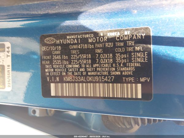 2019 HYUNDAI TUCSON LIMITED
