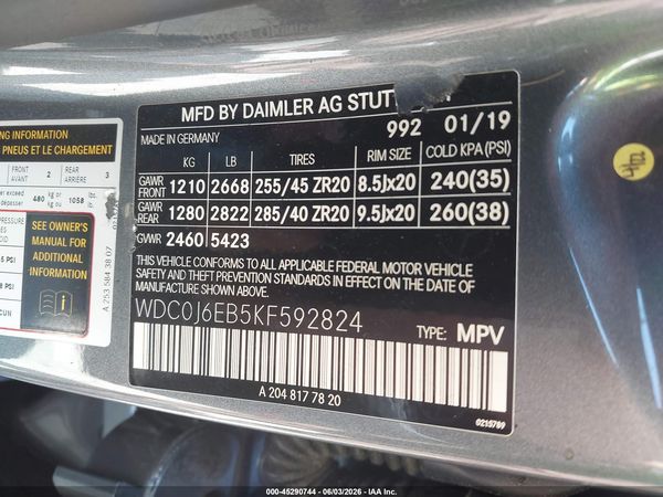 2019 MERCEDES-BENZ AMG GLC 43 COUPE 4MATIC