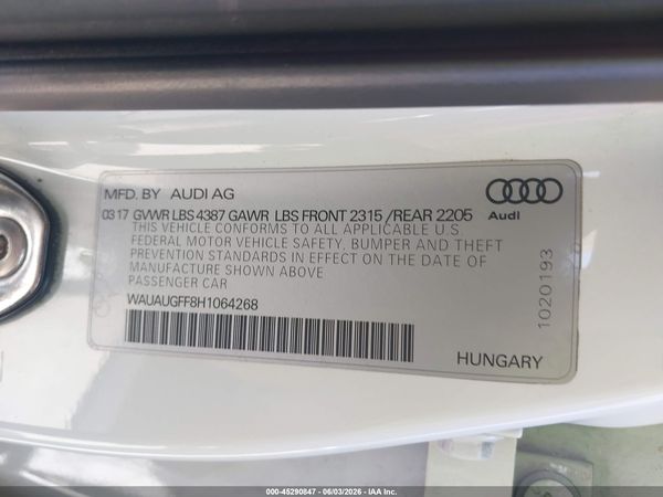 2017 AUDI A3 2.0T PREMIUM