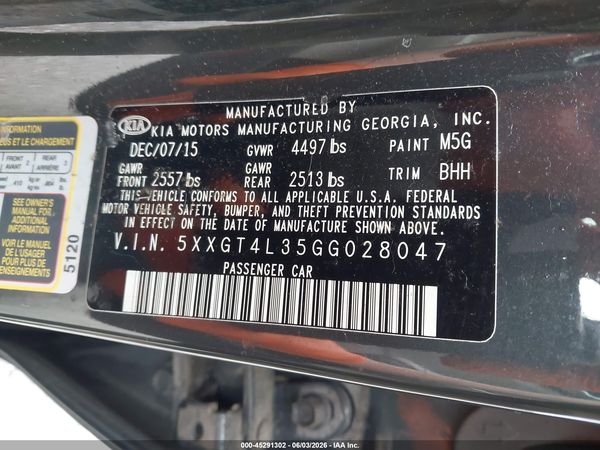 2016 KIA OPTIMA LX