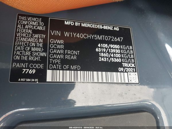2021 MERCEDES-BENZ SPRINTER 2500 HIGH ROOF I4