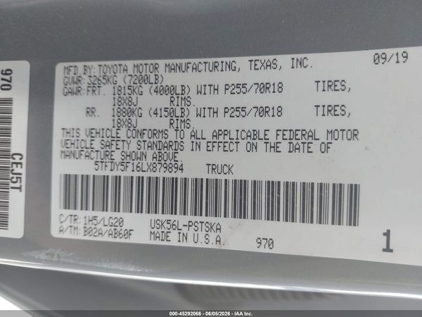 2020 TOYOTA TUNDRA SR5