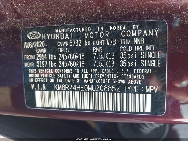 2021 HYUNDAI PALISADE SEL