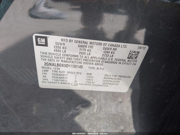 2013 CHEVROLET EQUINOX LS — I9