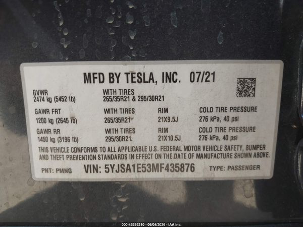 2021 TESLA MODEL S