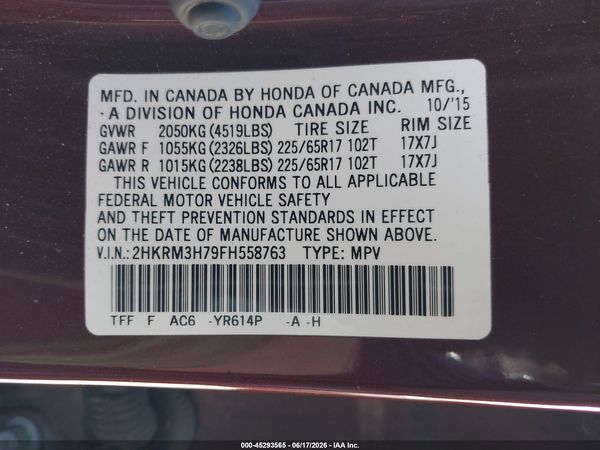 2015 HONDA CR-V EX-L