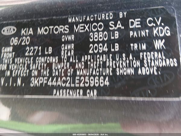 2020 KIA FORTE GT MANUAL