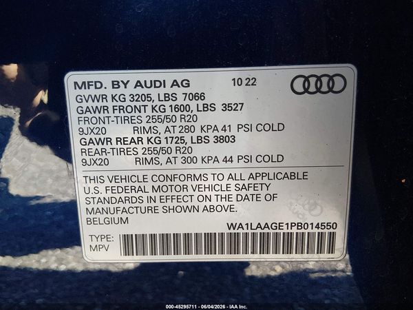2023 AUDI E-TRON PREMIUM PLUS QUATTRO