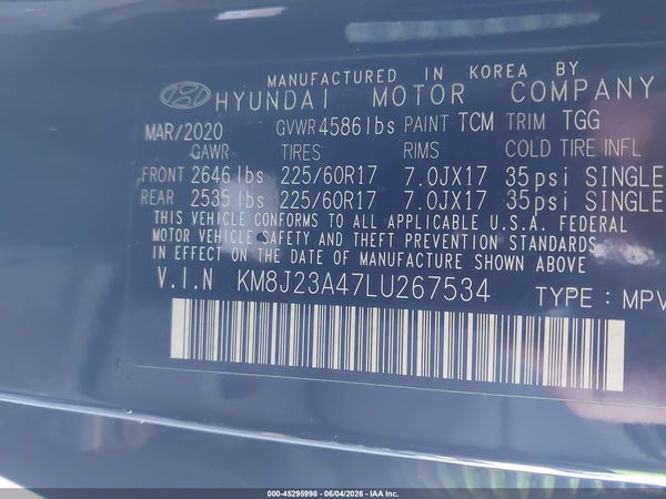 2020 HYUNDAI TUCSON SE
