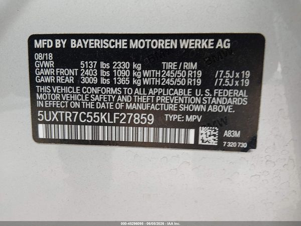 2019 BMW X3 SDRIVE30I