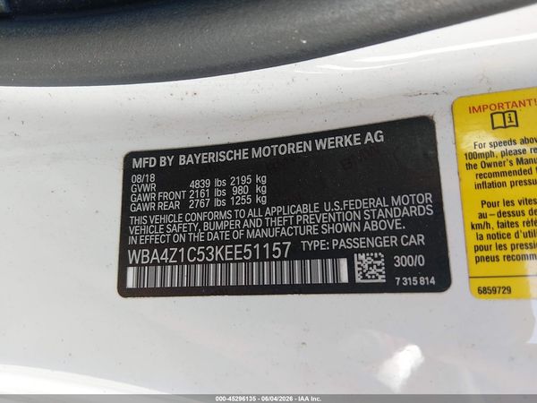 2019 BMW 430I