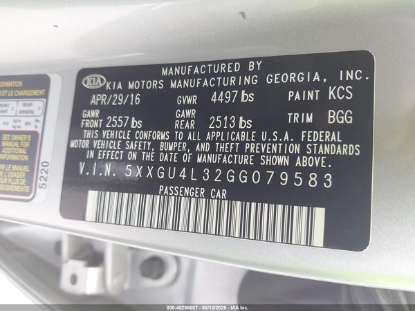 2016 KIA OPTIMA EX