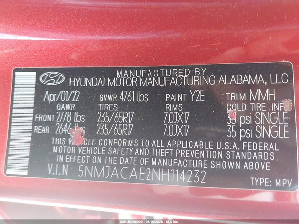 2022 HYUNDAI TUCSON SE